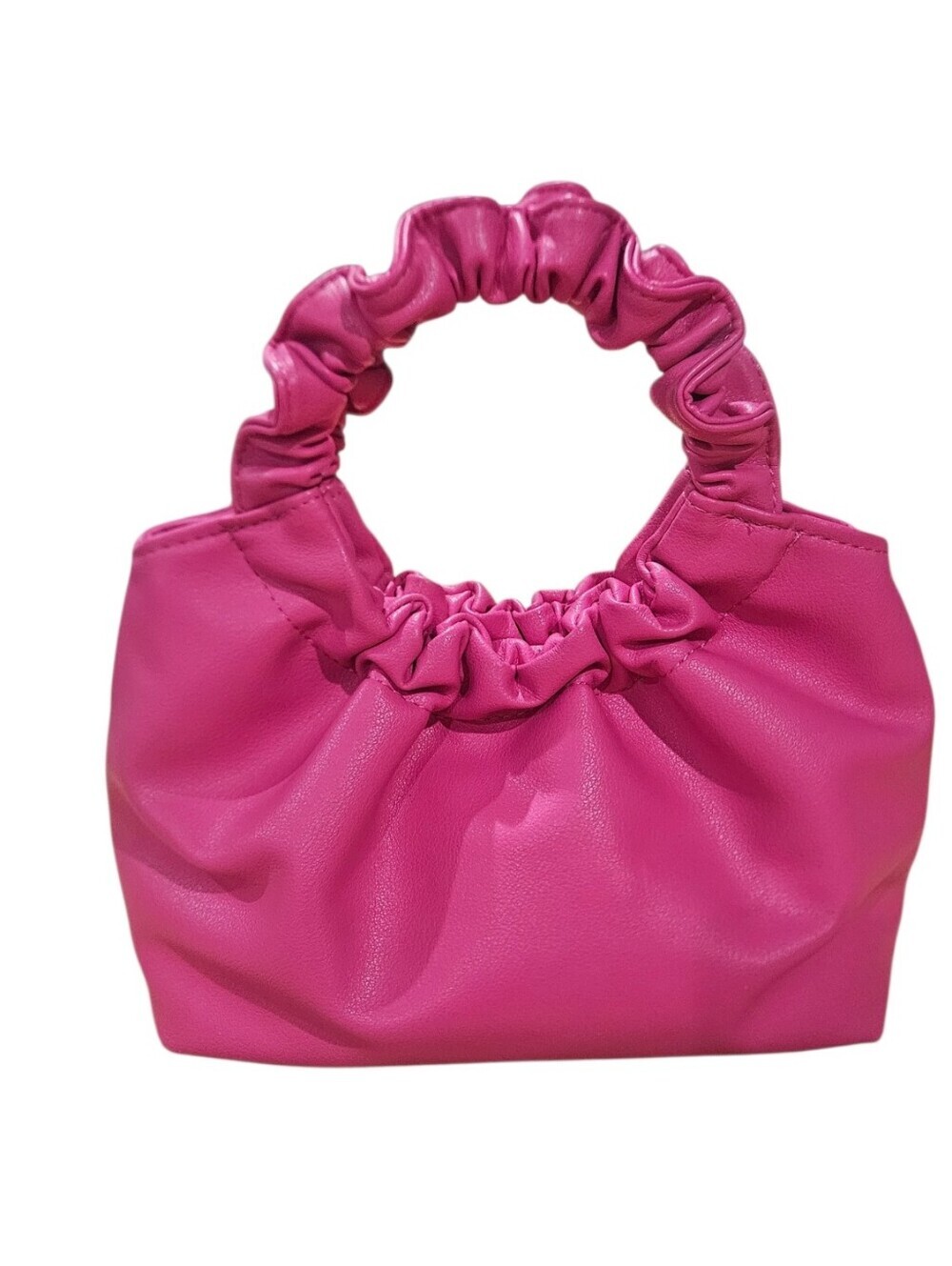 Abercrombie & Fitch Vegan Leather Hot Pink Ruched Handle Mini Bag
